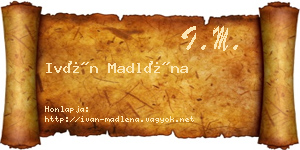 Iván Madléna névjegykártya